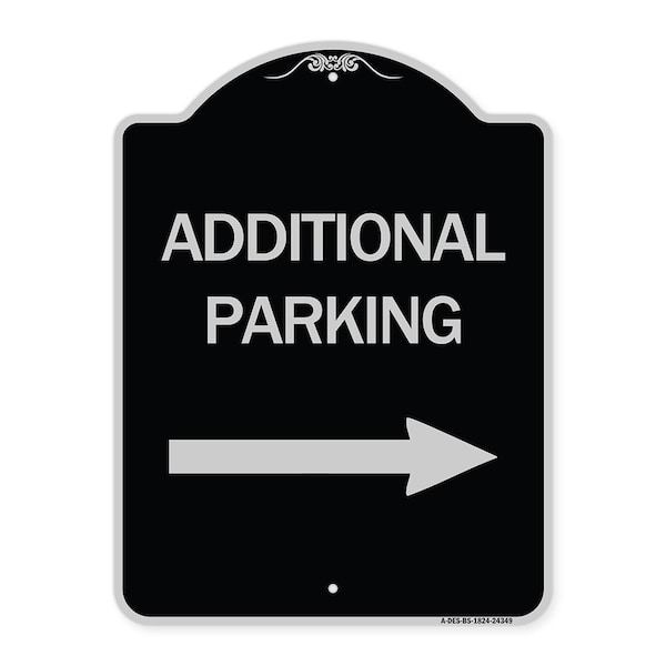 Additional Parking Right Arrow Heavy-Gauge Aluminum Architectural Sign, 24" x 18", BS-1824-24349